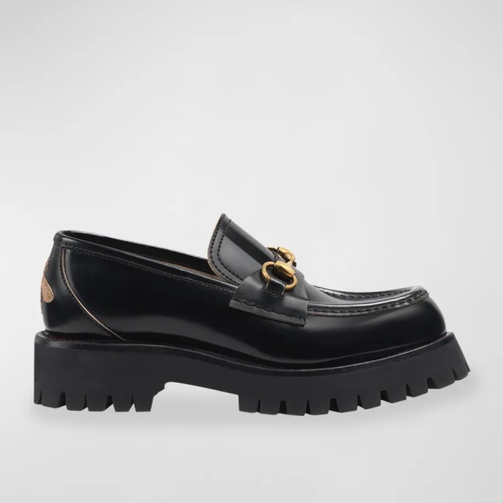 Gucci Harald Leather Lug-Sole Loafers
